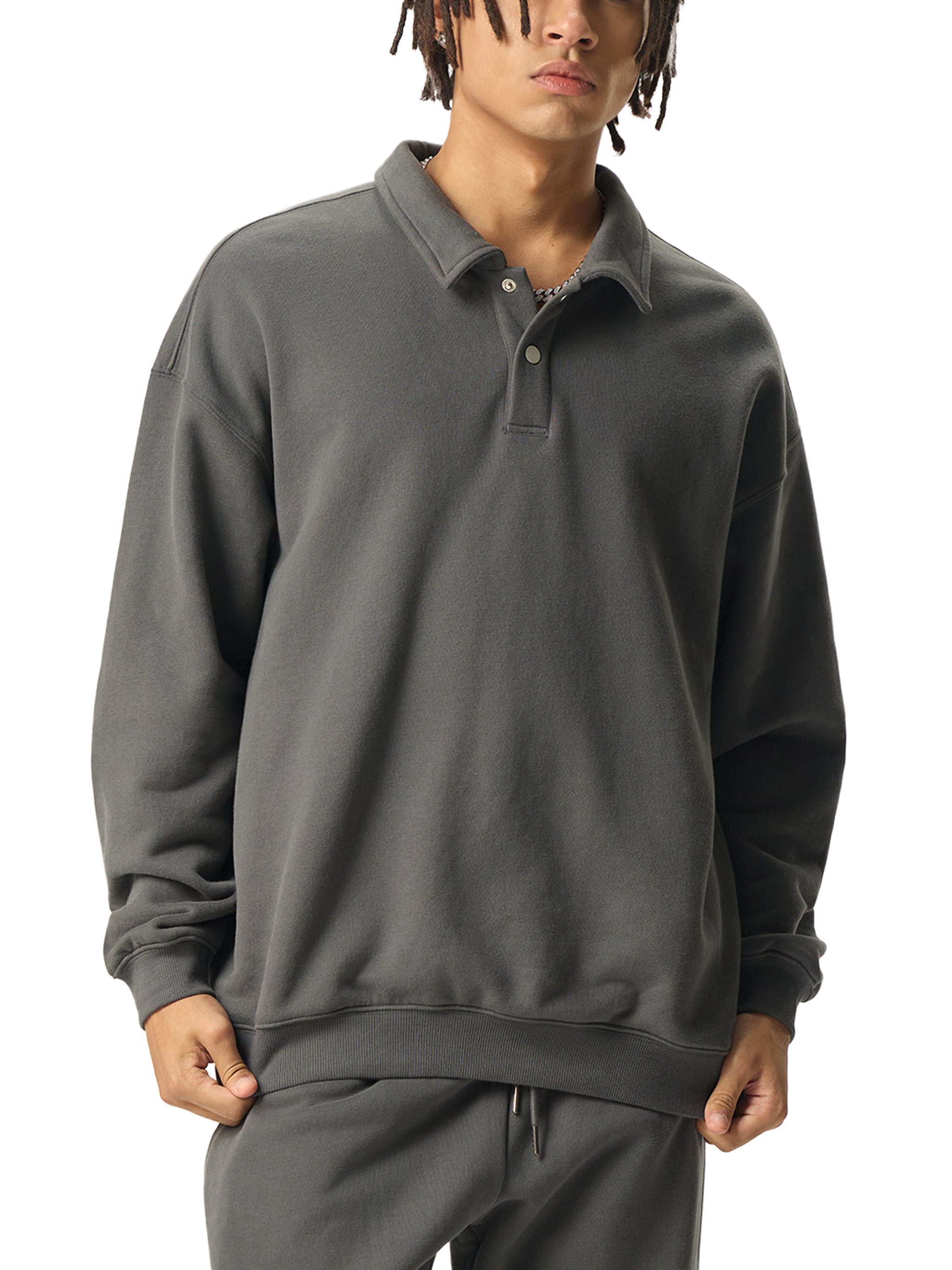 Collard Sweatshirt Polo