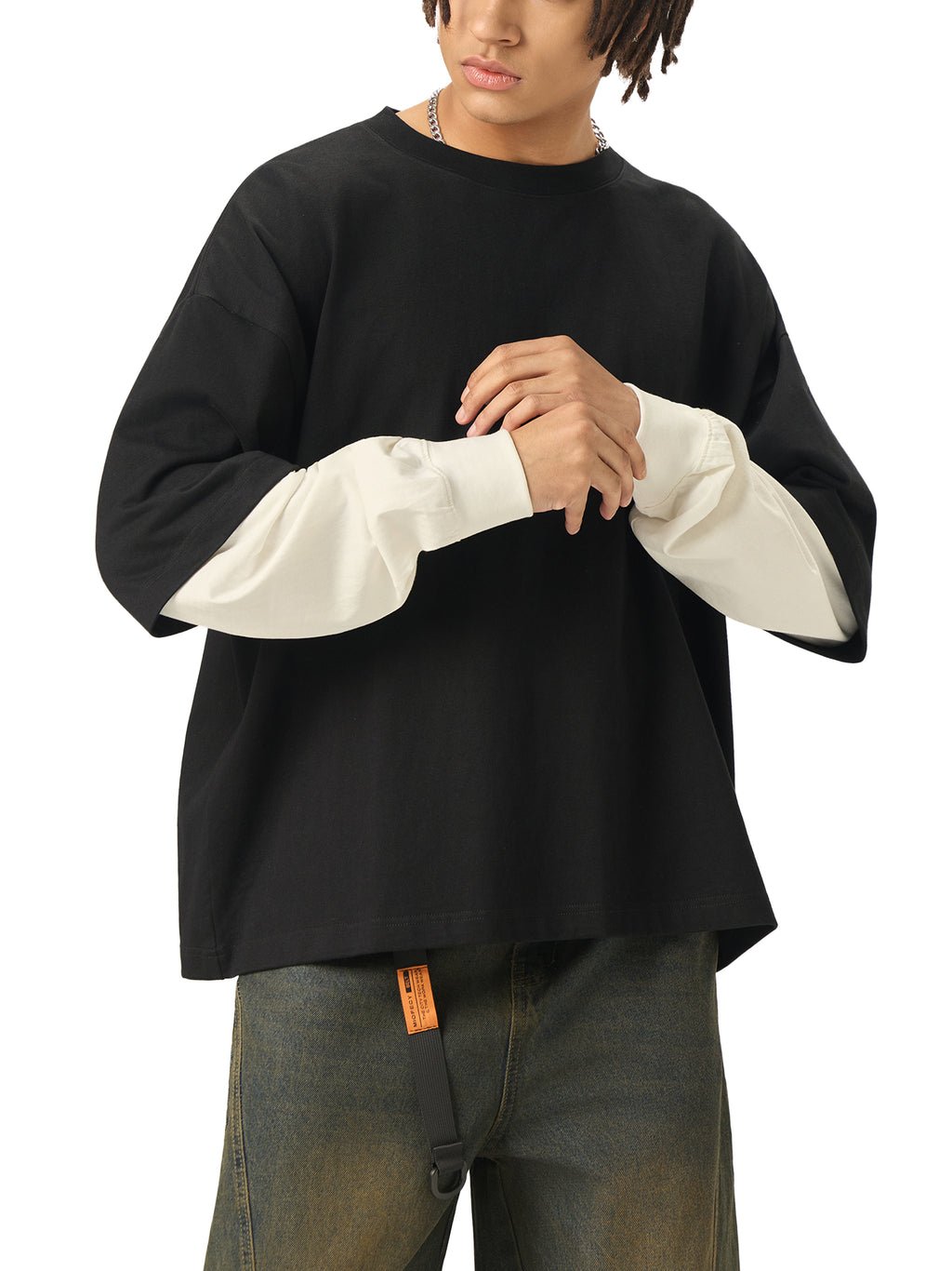 Layered Sleeve Cotton T-Shirt